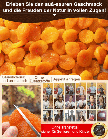 Süß-saure ungesüßte getrocknete Aprikosen