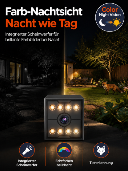 [Infrarot-HD] Bluetooth-vernetzte, kabellose Kamera mit Sprachfunktion