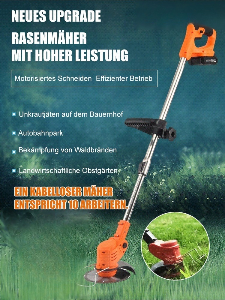 [Full Copper Motor] Tragbarer Handrasenmäher