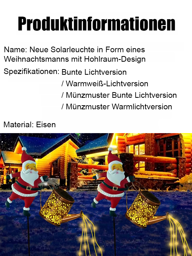Solarbetriebene Weihnachtsmann-Garten-Rasenleuchten