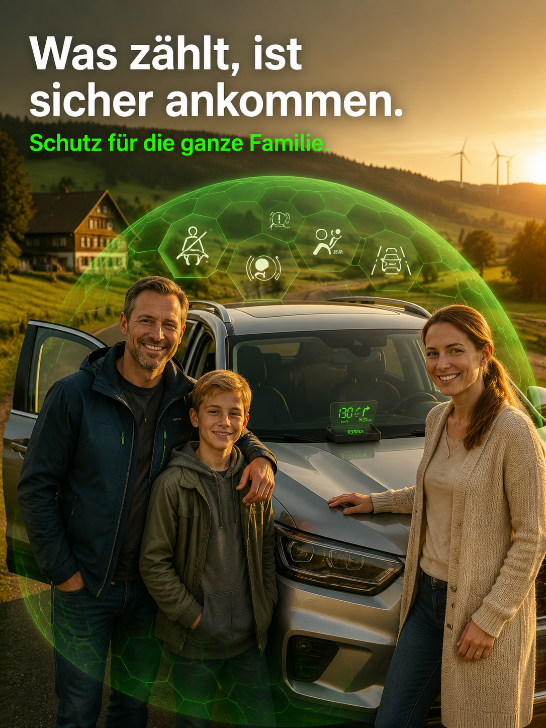Deutsches Smart HUD Navigationssystem! Schutz und Sicherheit für deine ganze Familie!
