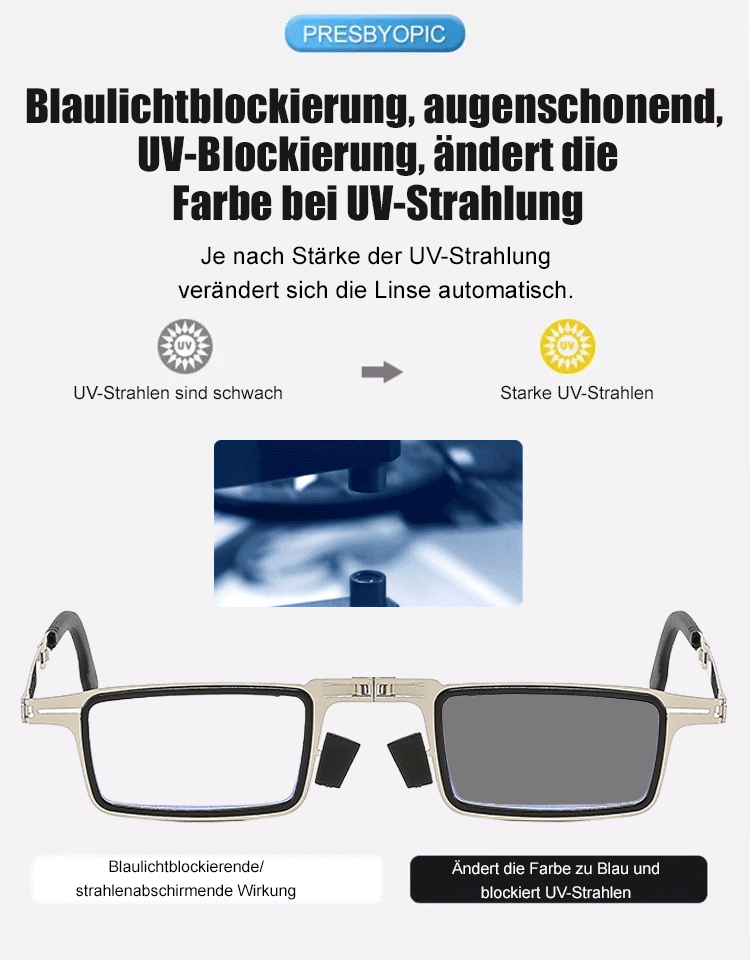 Tragbare faltbare Anti-Strahlung Blaulicht Lesebrille