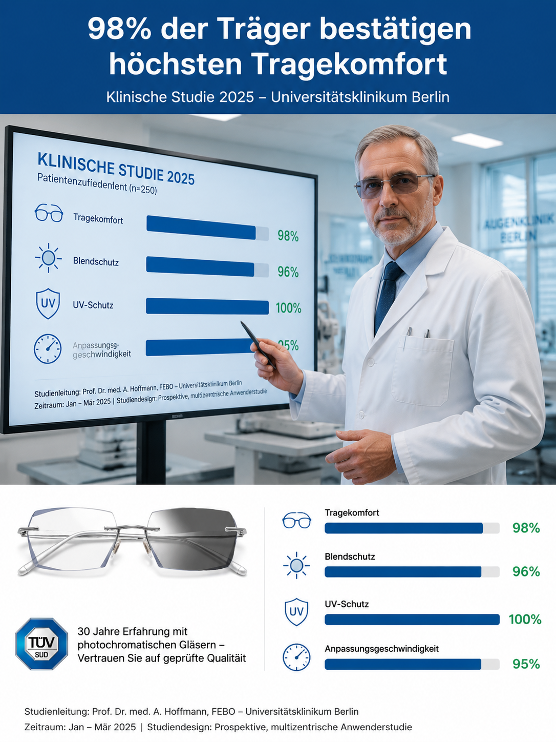 【Hergestellt in Oberkochen】Modische smarte Zoom-Brille