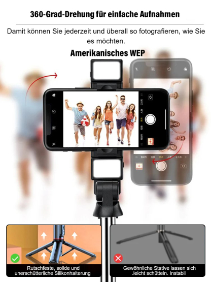 [Palm Portable] Selfie-Stick Bluetoothtout-in-one