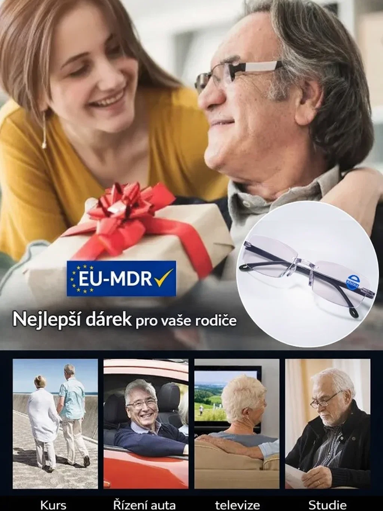 [Zrak se vrací do 20 let] Chytré brýle na čtení Smart Zoom Comfort