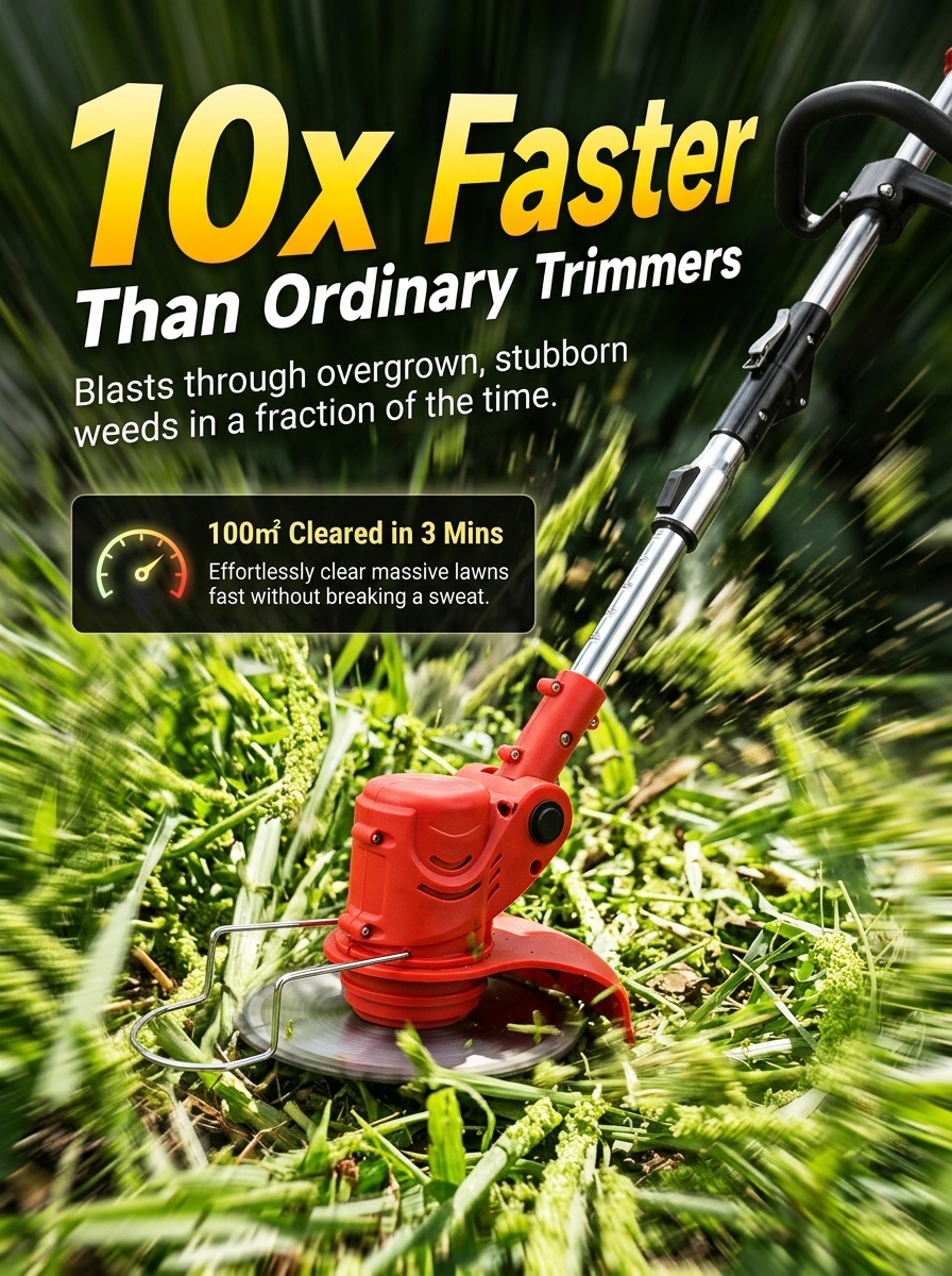 【Ultra-long Endurance】 Electric Folding Lawn Mower