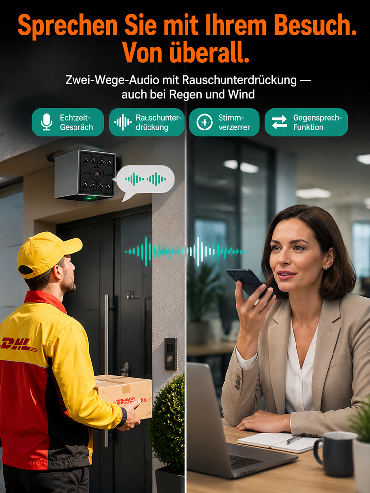 [Infrarot-HD] Bluetooth-vernetzte, kabellose Kamera mit Sprachfunktion