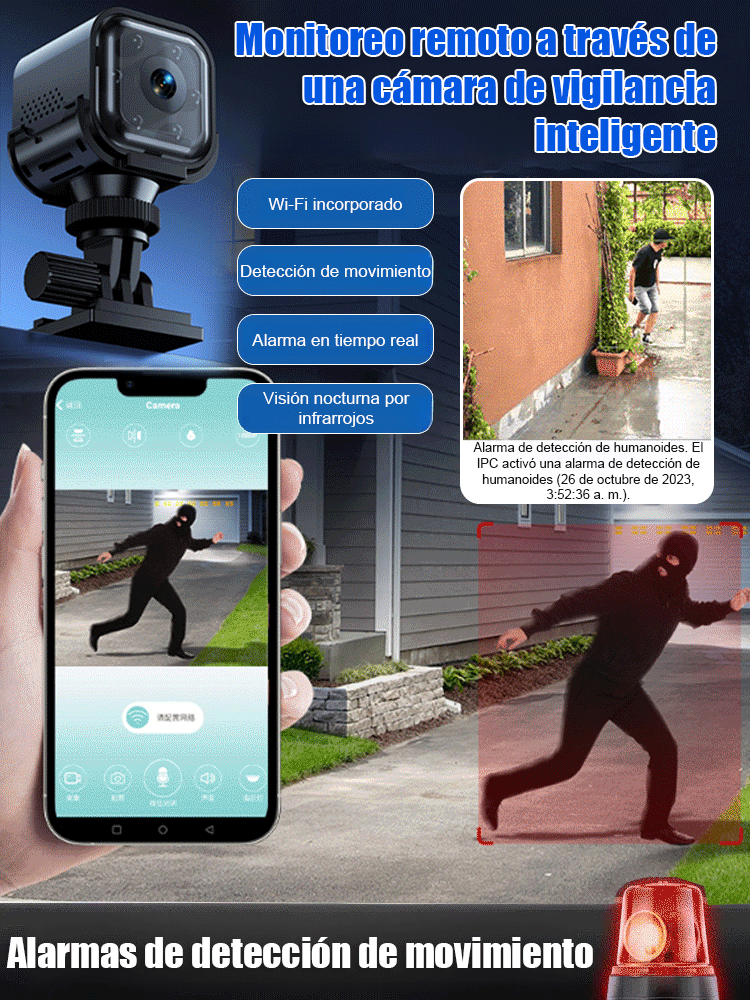 Cámara de Vigilancia Inteligente: La única sin cables ni WiFi, con red propia gratis de por vida