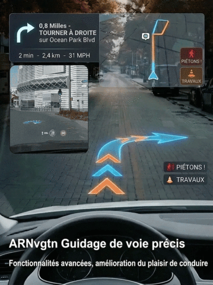 Affichage tête haute GPS numérique pour voiture
