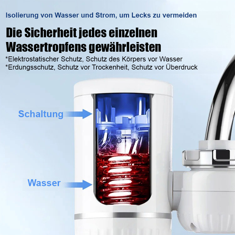 3-Sekunden-Schnellinstallation ohne Hitze Warmwasserhahn