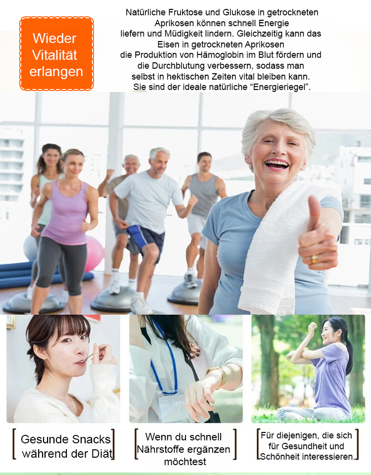 Süß-saure ungesüßte getrocknete Aprikosen