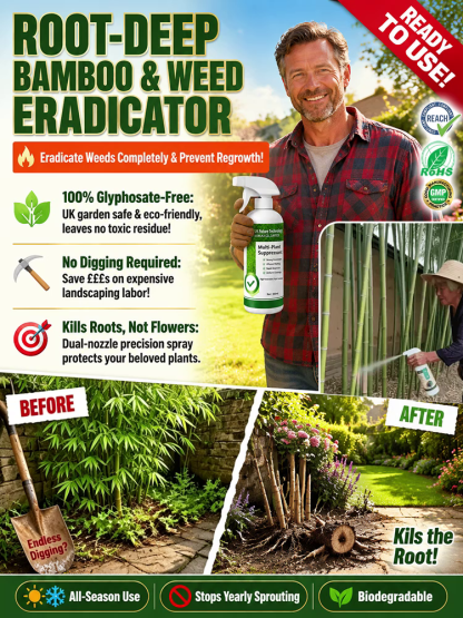 Weeds and bamboo are eliminated with a single spray