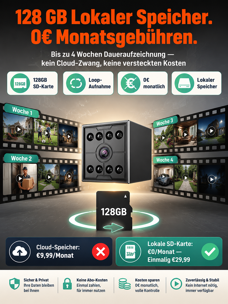 [Infrarot-HD] Bluetooth-vernetzte, kabellose Kamera mit Sprachfunktion