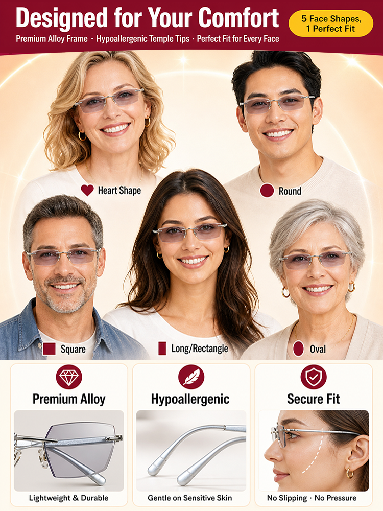 [Original Design] Smart Light-Sensitive Color-Changing Reading Glasses