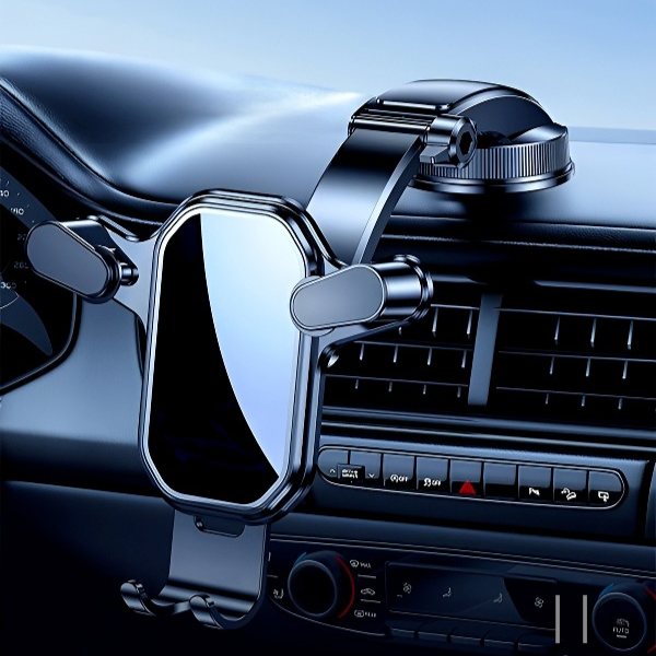 Uchwyt na telefon do samochodu zamontowany na desce rozdzielczej
