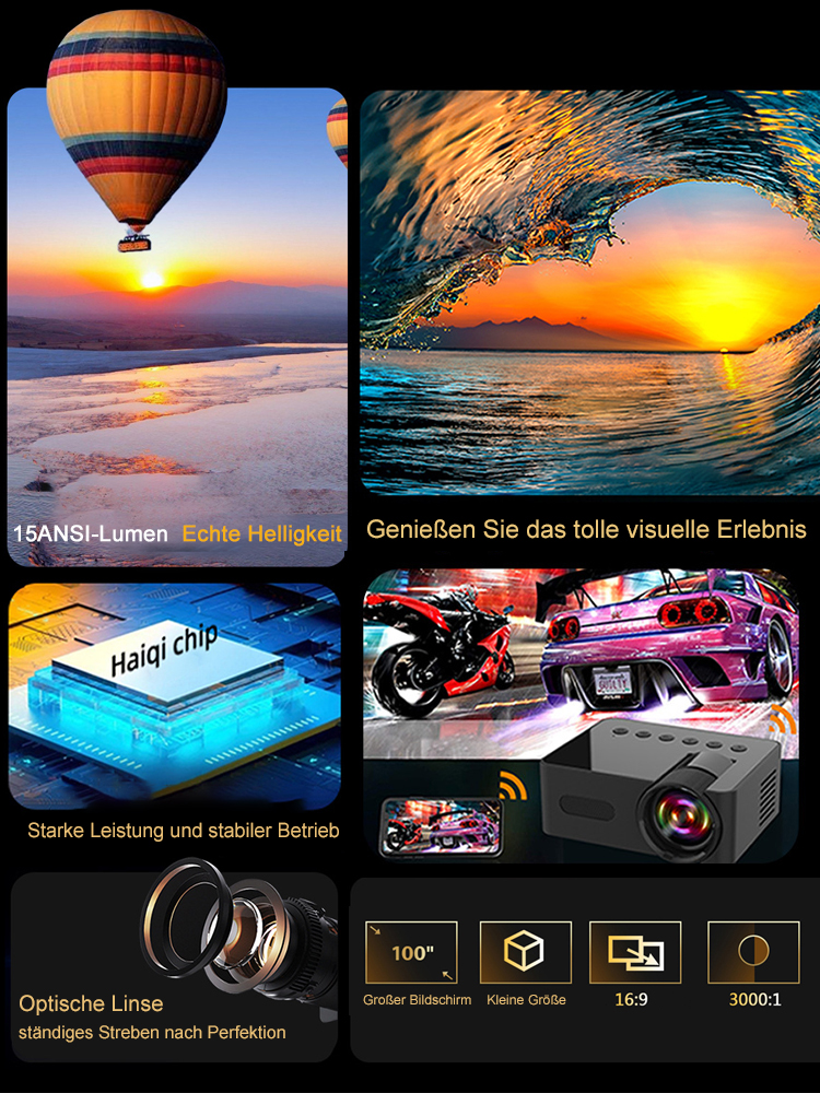 Tragbarer drahtloser Mini-Handy-Projektor