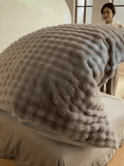 Luxuriöse doppelseitige Decke aus dickem Kaninchenpelz