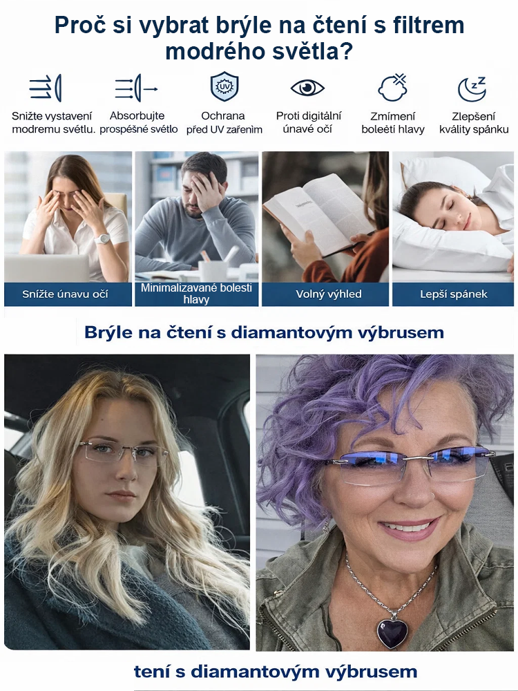 [Zrak se vrací do 20 let] Chytré brýle na čtení Smart Zoom Comfort