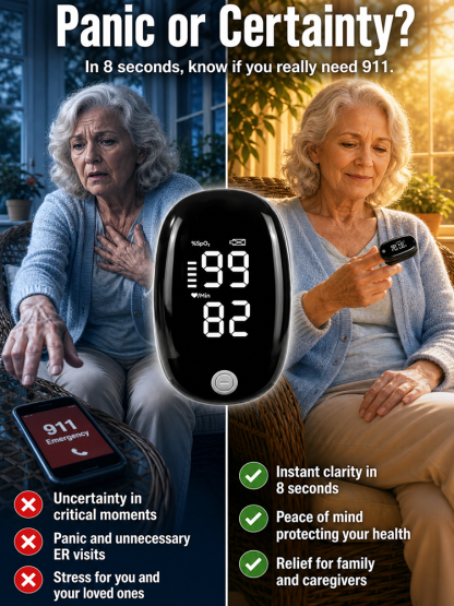[Medical-Grade Monitoring] 99% Accurate Pulse Oximeter