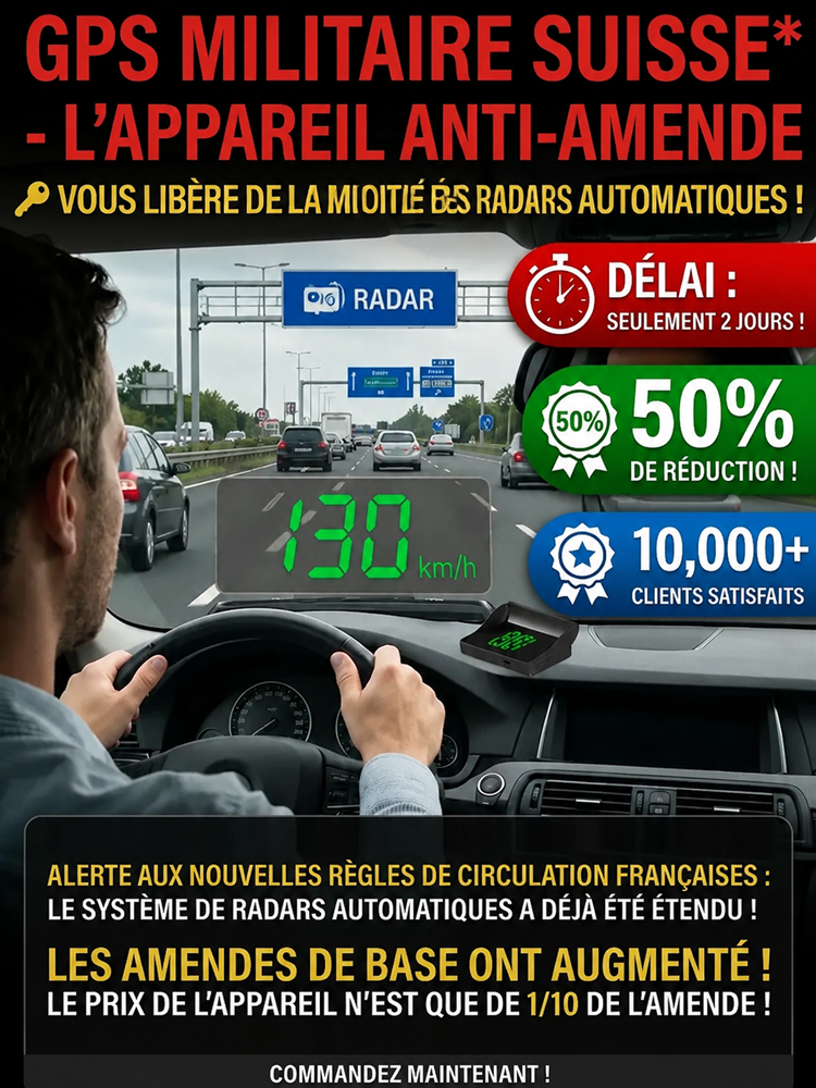 Affichage tête haute GPS numérique pour voiture