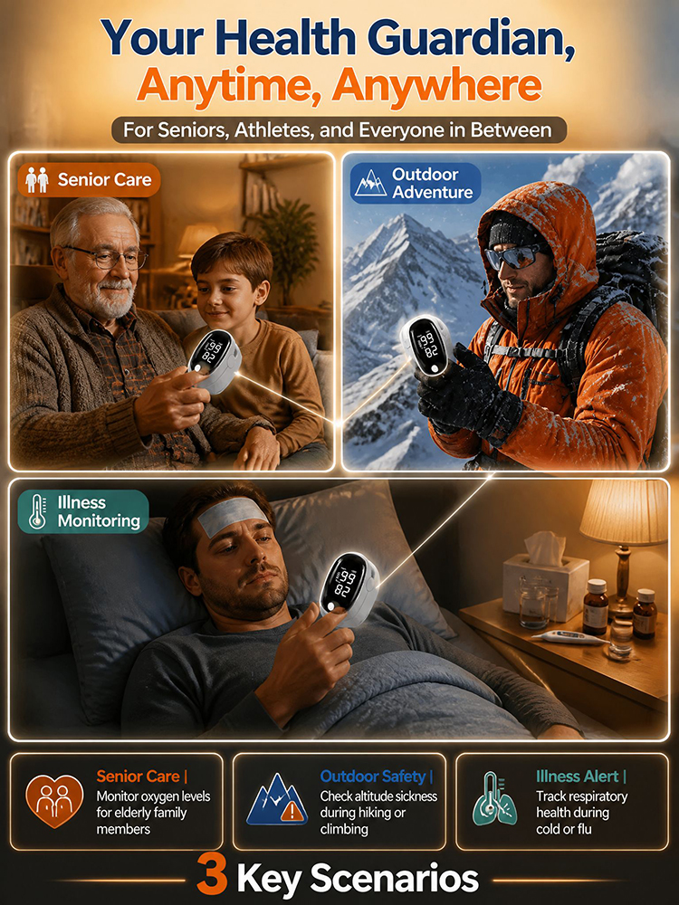 [Medical-Grade Monitoring] 99% Accurate Pulse Oximeter