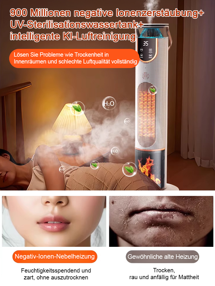 3 Tage nur 1 kWh: Heizer mit Echtholz-Optik, Luftbefeuchter & Display