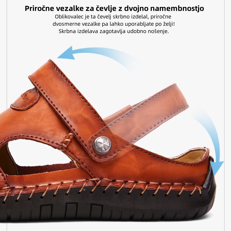【🎁Danes po polovični ceni - ne zamudite】 Ergonomsko oblikovani ortopedski sandali - ročno šivani 👞 visokokakovostno usnje