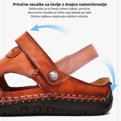 【🎁Danes po polovični ceni - ne zamudite】 Ergonomsko oblikovani ortopedski sandali - ročno šivani 👞 visokokakovostno usnje