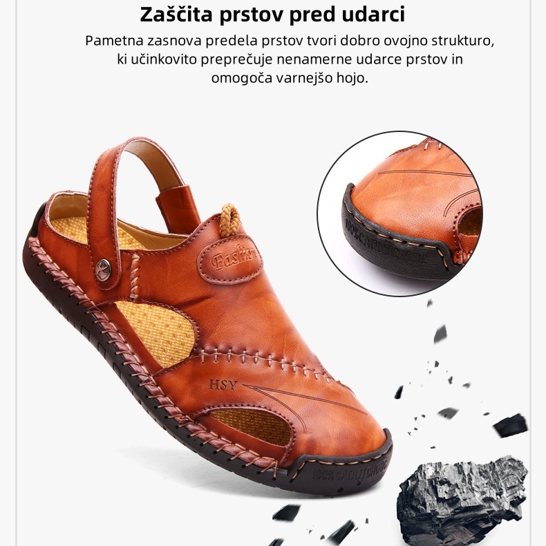 【🎁Danes po polovični ceni - ne zamudite】 Ergonomsko oblikovani ortopedski sandali - ročno šivani 👞 visokokakovostno usnje