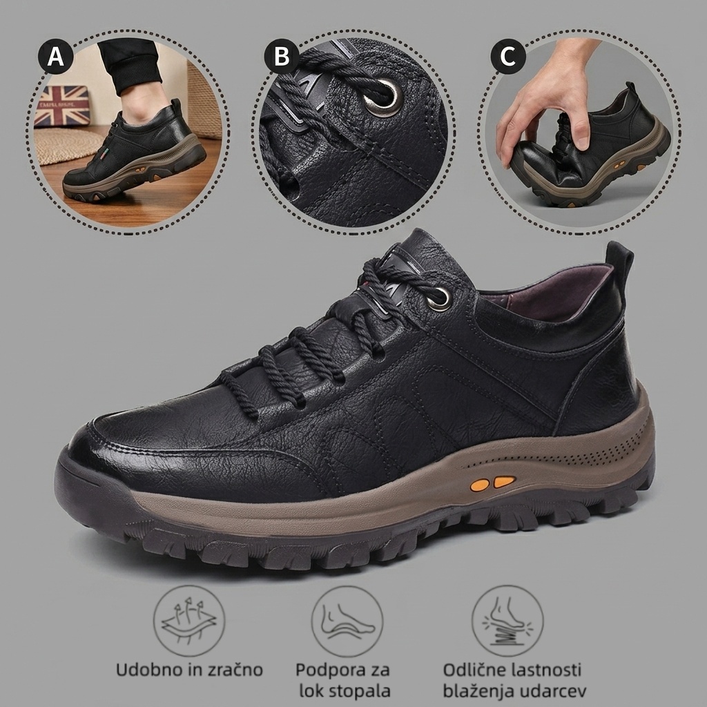 🔥 Danes za polovično ceno! Ne zamudite! ⏰ Ergonomsko oblikovani ortopedski čevlji - zagotavljajo naravno oporo stopalnega loka 👞 Z lahkoto lajšajo bolečine v stopalih