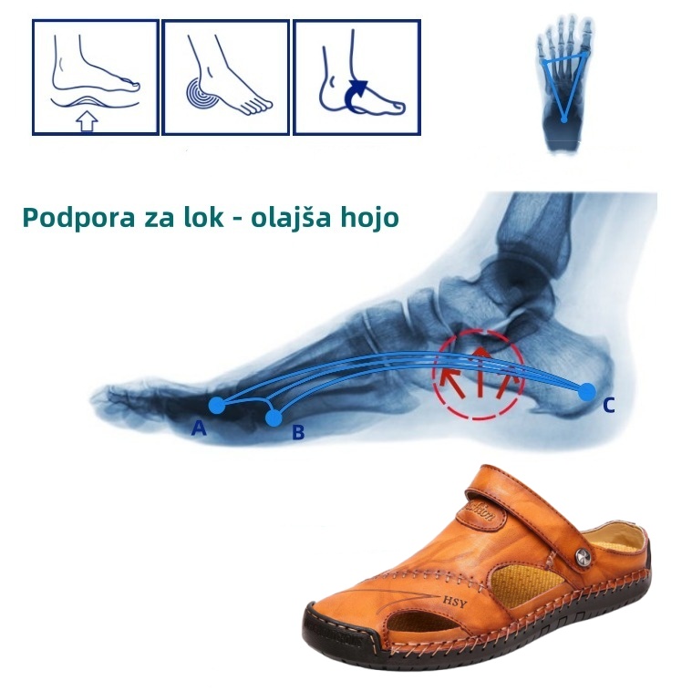 【🎁Danes po polovični ceni - ne zamudite】 Ergonomsko oblikovani ortopedski sandali - ročno šivani 👞 visokokakovostno usnje
