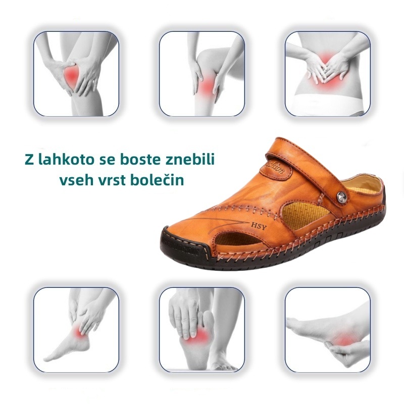 【🎁Danes po polovični ceni - ne zamudite】 Ergonomsko oblikovani ortopedski sandali - ročno šivani 👞 visokokakovostno usnje