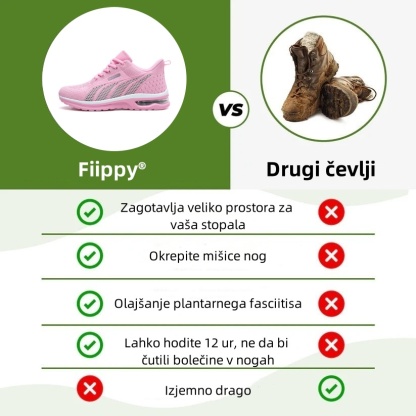 Fiippy® medicinski ortopedski čevlji - ergonomsko zasnovani za lajšanje bolečin v hrbtu, nogah in sklepih.
