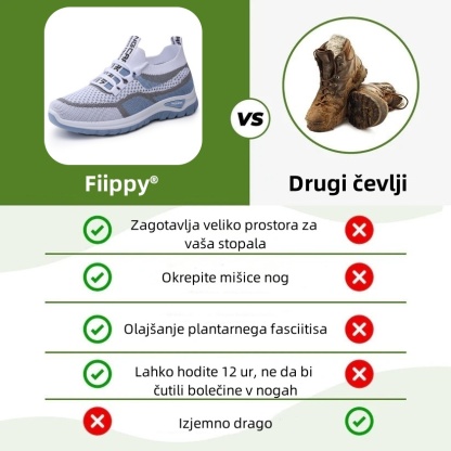 Ženski ortopedski čevlji Fiippy® | Ergonomsko oblikovani za lajšanje bolečin v hrbtu, sklepih in stopalih ter zagotavljajo izjemno udobje (ultra lahki).