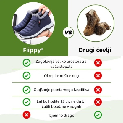 Fiippy® - Ergonomski zimski ortopedski čevelj za bolečine v stopalih, kolenih in hrbtu - Unisex