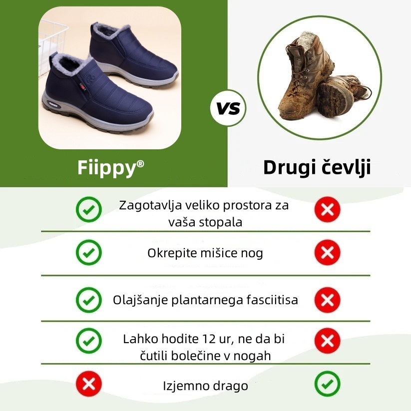 Fiippy® - Ergonomski zimski ortopedski čevelj za bolečine v stopalih, kolenih in hrbtu - Unisex