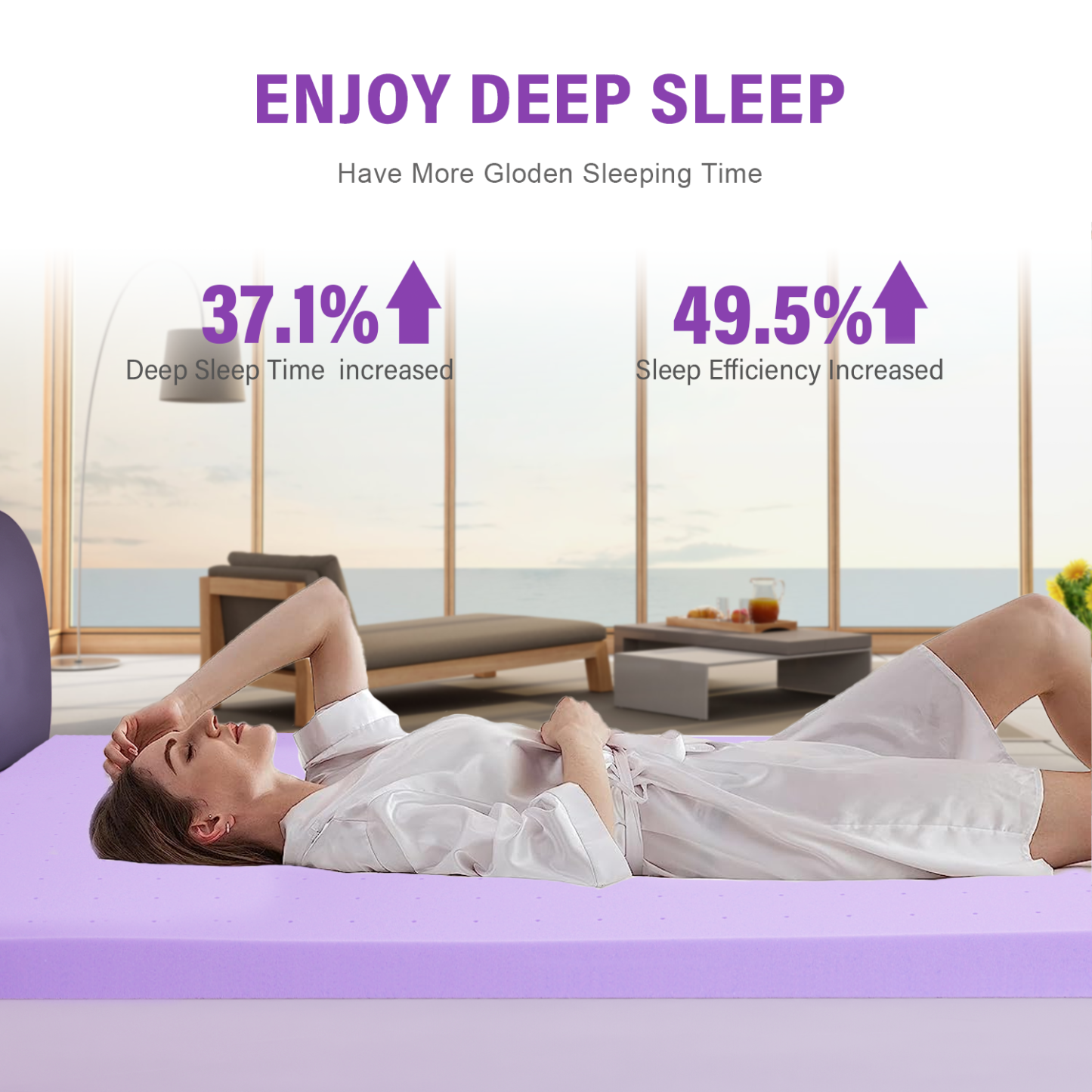 BedsPick Mattress Topper Queen Memory Foam