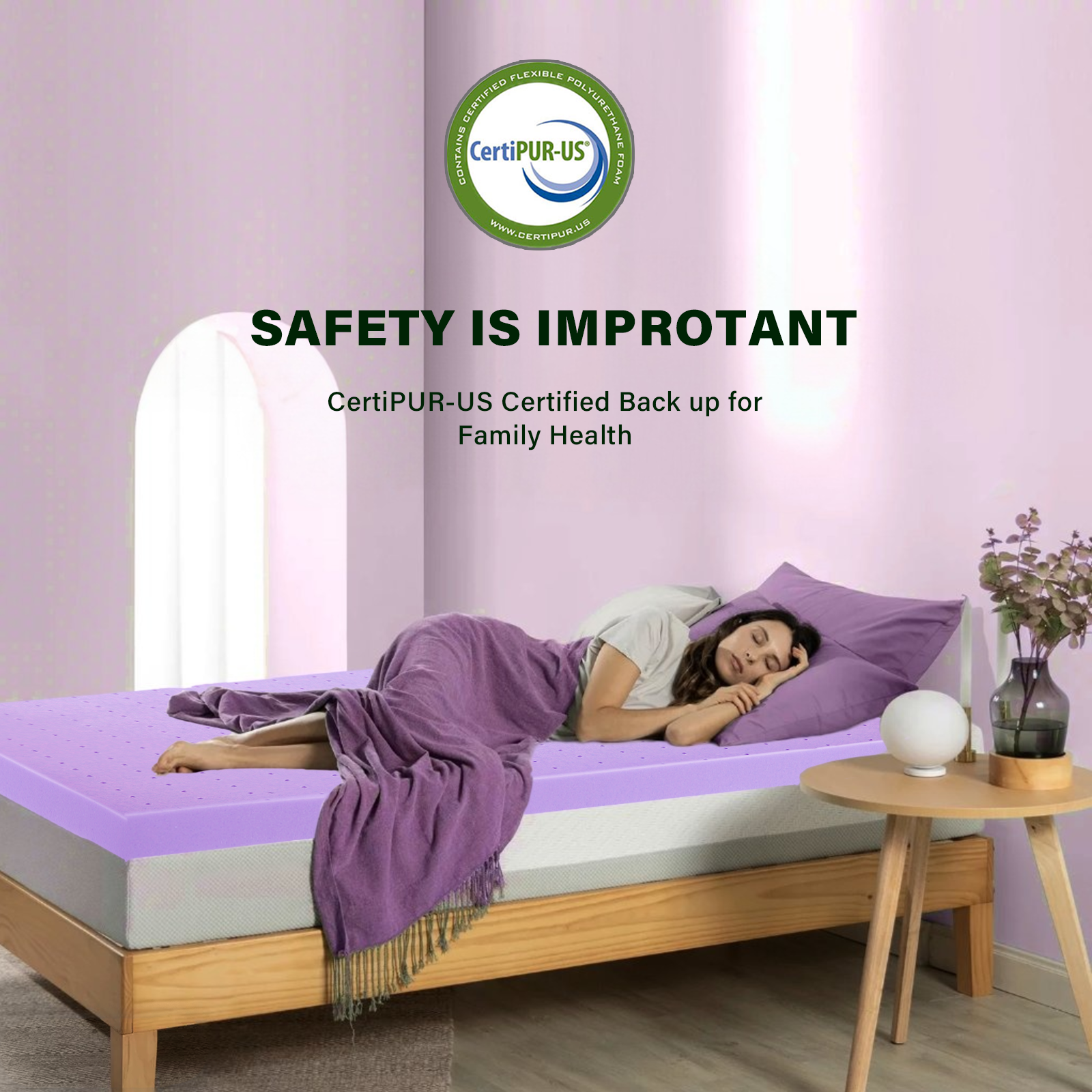 BedsPick Mattress Topper Queen Memory Foam