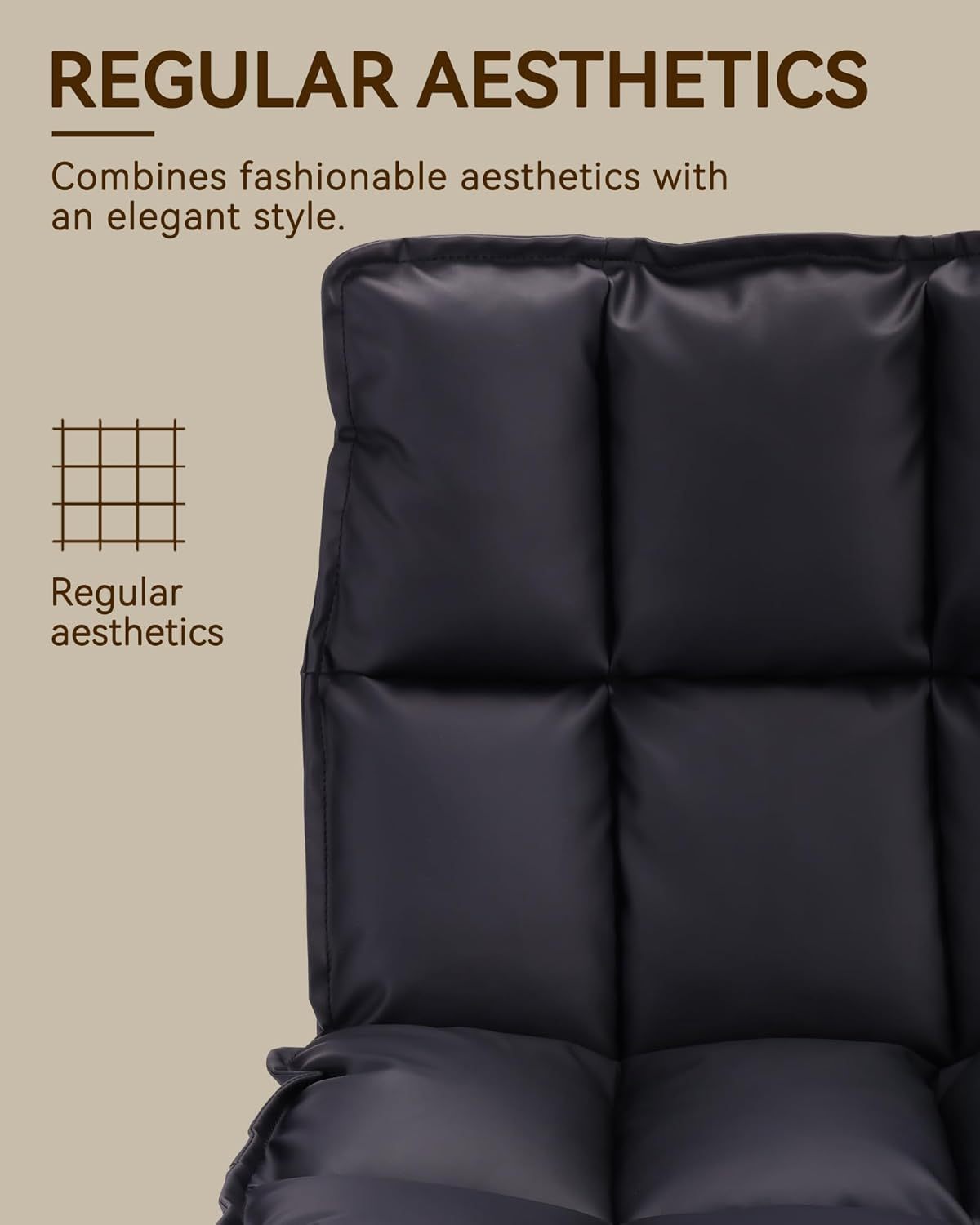 BedsPick Swivel Dining Chair - Faux Leather Upholstered Kitchen Chair, Mid Century Modern Dining Room Chair with Rotating Seats and Metal Legs-Bedspick