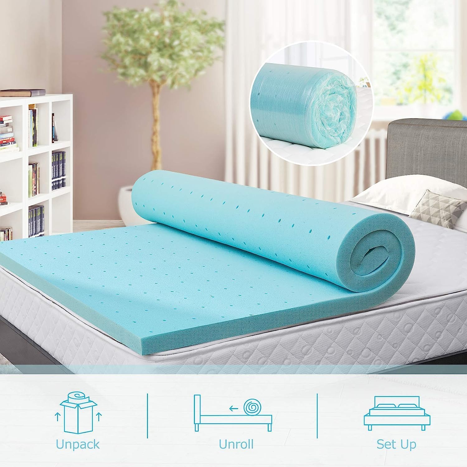BedsPick Memory Foam Mattress Topper Twin
