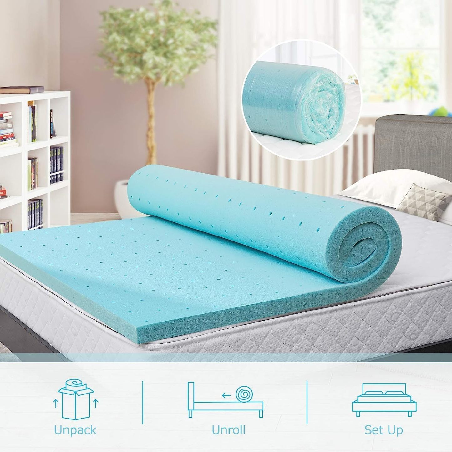 BedsPick Memory Foam Mattress Topper Twin