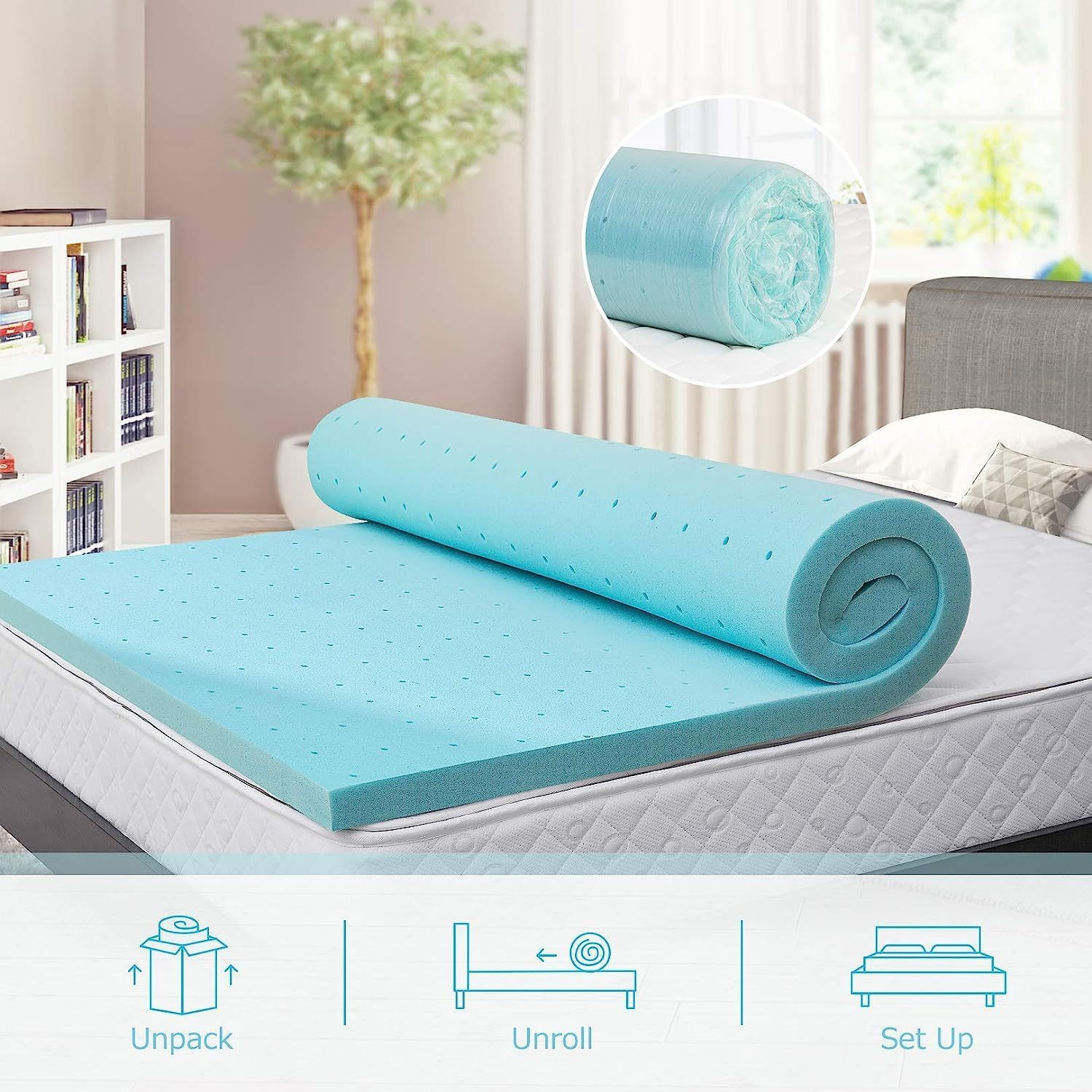 BedsPick Memory Foam Mattress Topper Twin