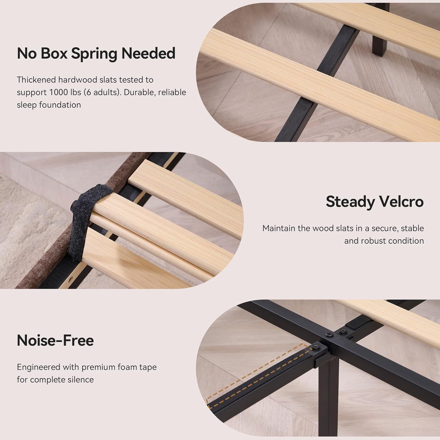 BedsPick Full Size Bed Frame Sleigh with Wingback Headboard, Fully Upholstered Bed Frame Full Size with Deep Button Tufted Scroll Footboard-Bedspick