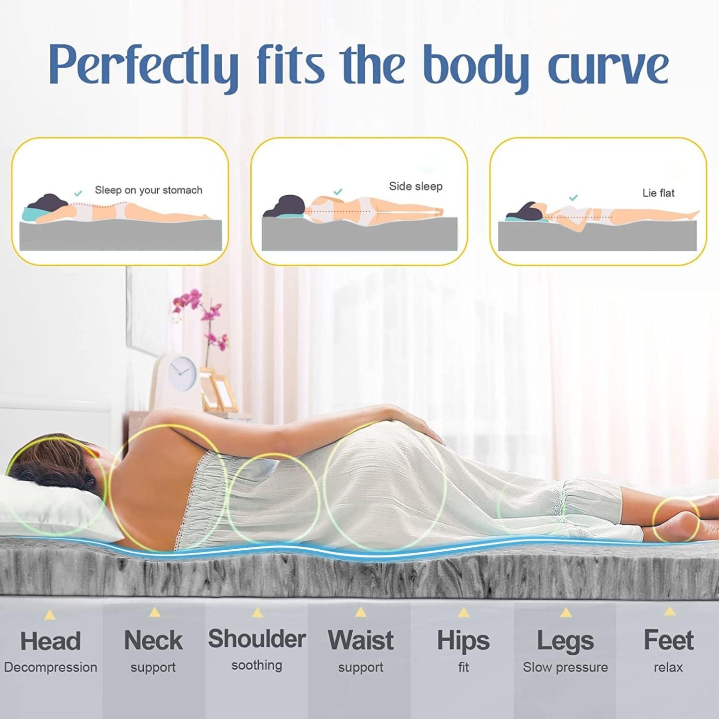 BedsPick Mattress Topper Twin Memory Foam