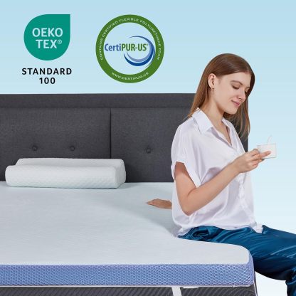 BedsPick Twin Mattress Topper, 3 Inch Memory Foam Cooling Gel Foam Bed Mattress Topper for Pain Relief-Bedspick