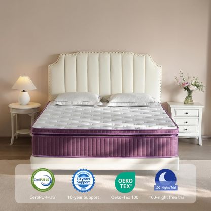 12 inch Hybrid Mattress with Gel Memory Foam, Pocket Spring Upgraded Spinal Support