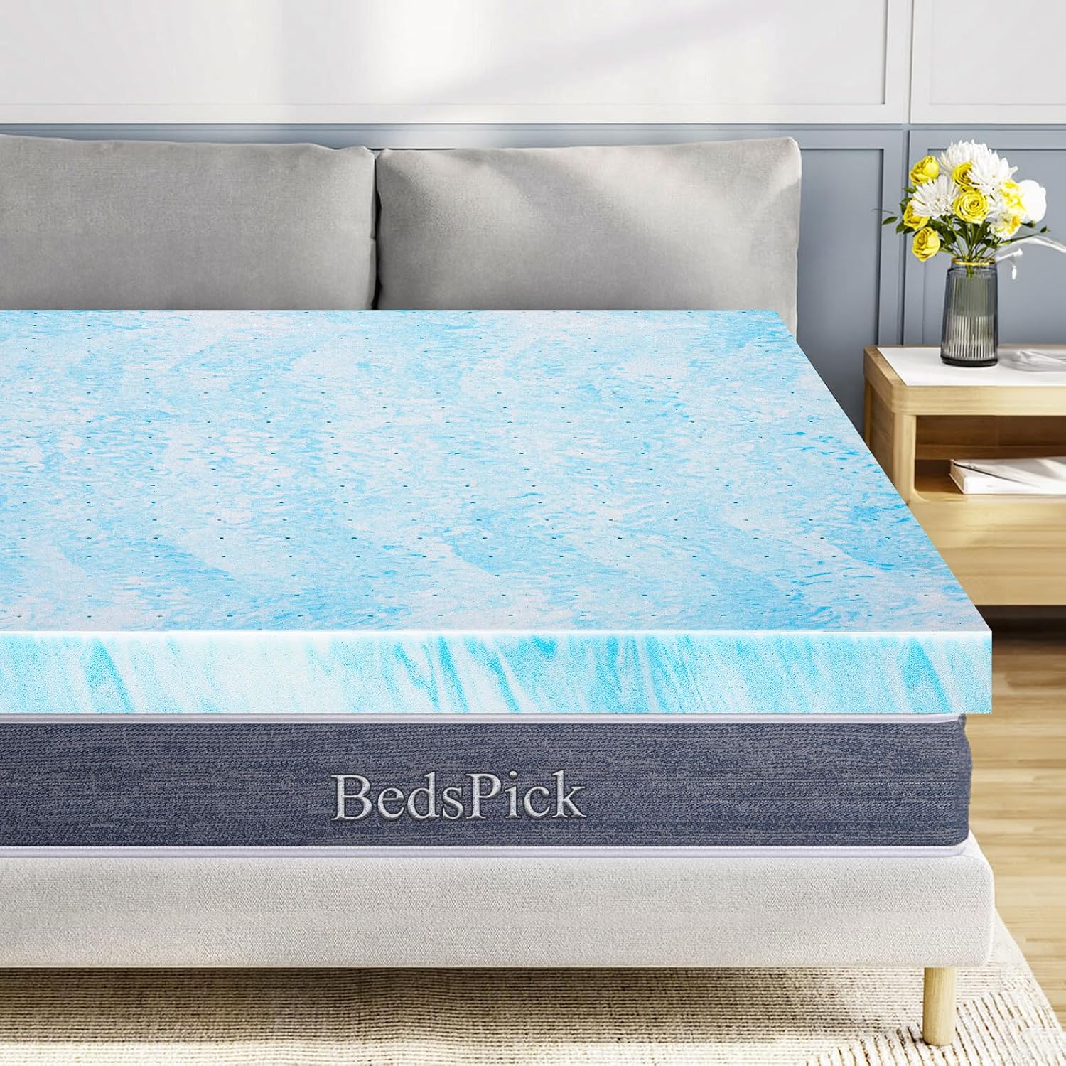 BedsPick 3 Inch Twin XL Memory Foam Mattress Topper