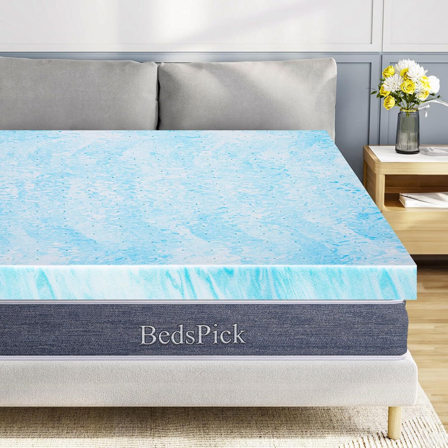 BedsPick 3 Inch Twin XL Memory Foam Mattress Topper