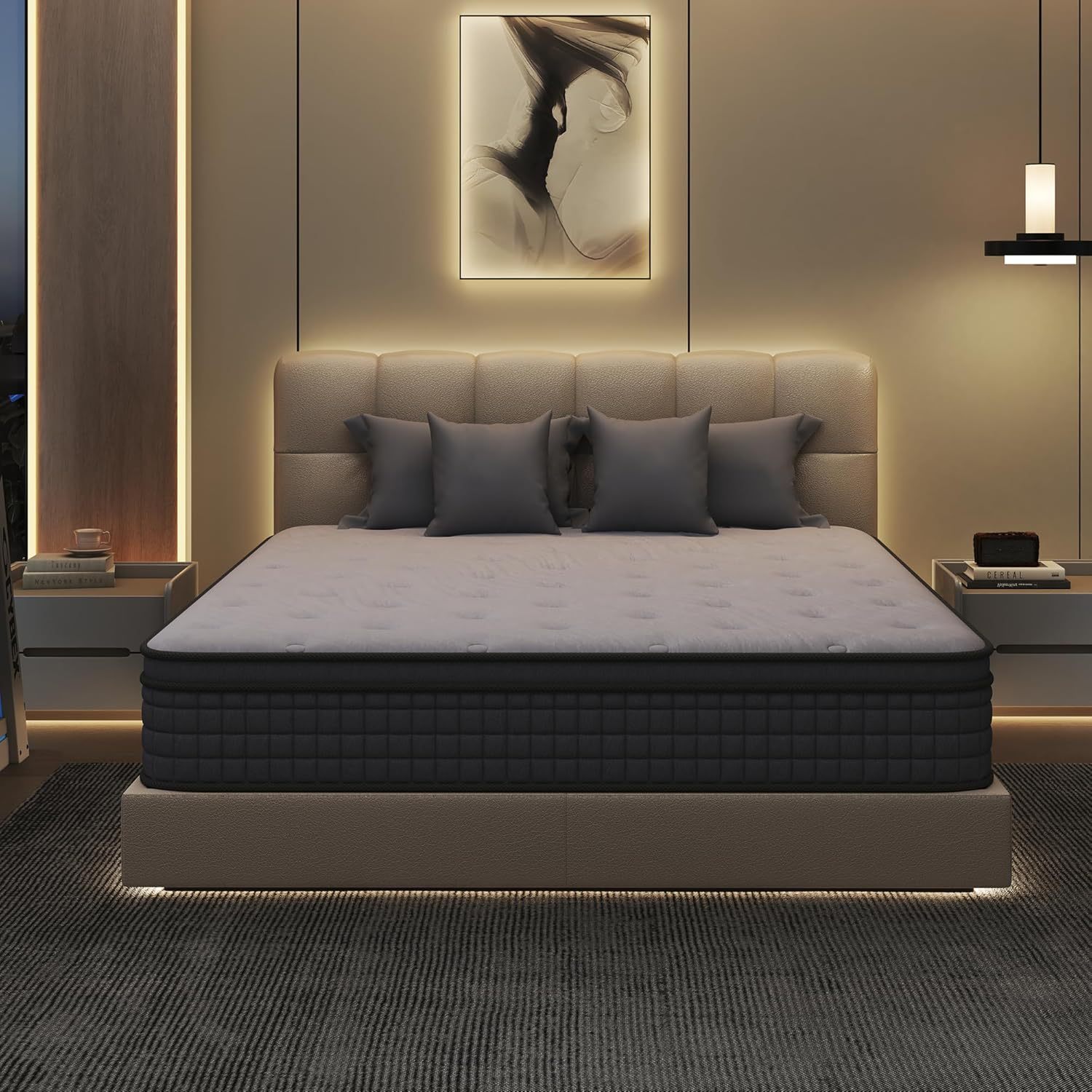 BedsPick Queen Mattress, Queen Mattress in a Box and Pocket Spring Hybrid Mattress