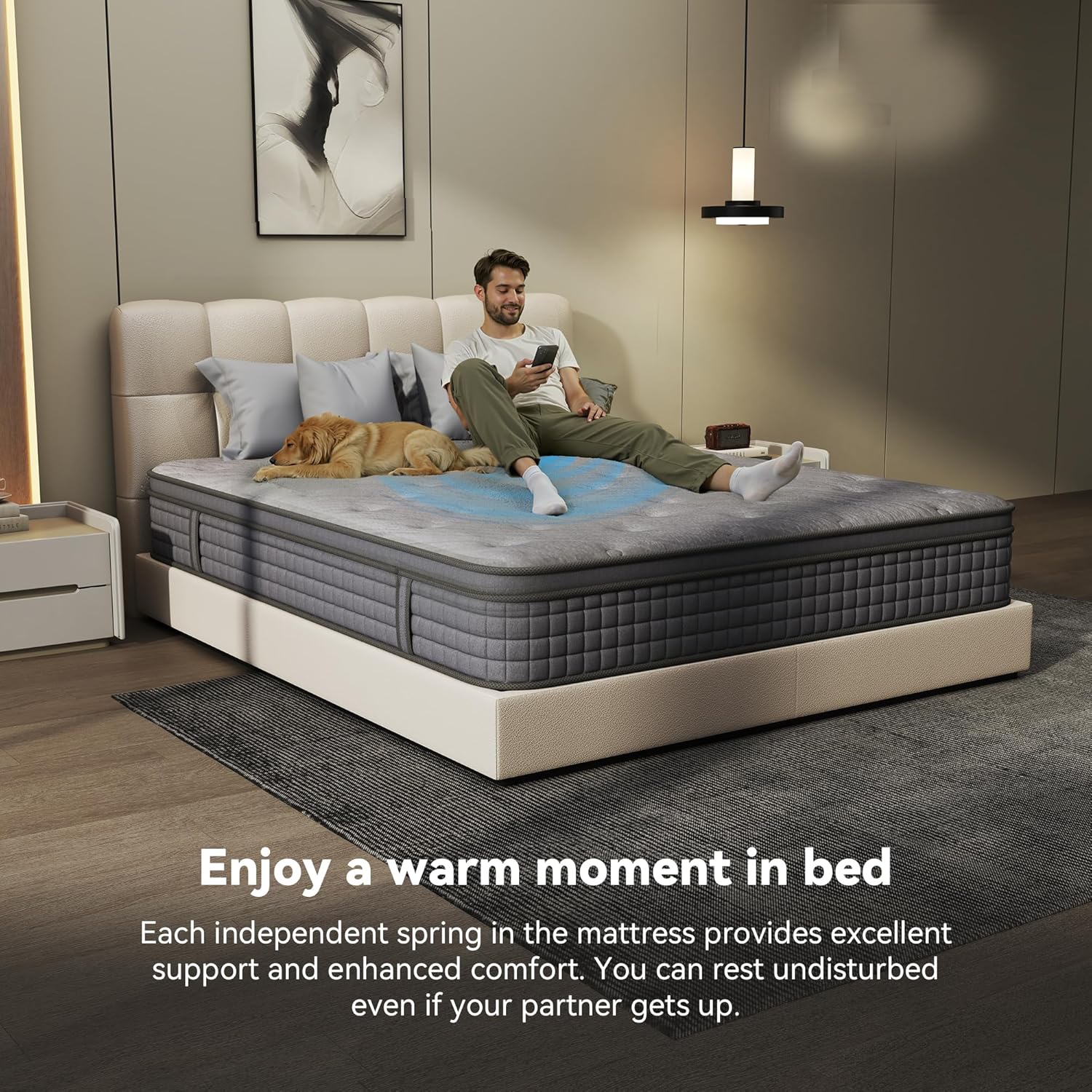 BedsPick Queen Mattress, Queen Mattress in a Box and Pocket Spring Hybrid Mattress